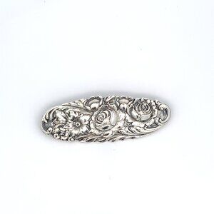 S Kirk & Son Sterling Silver Oval Floral Brooch